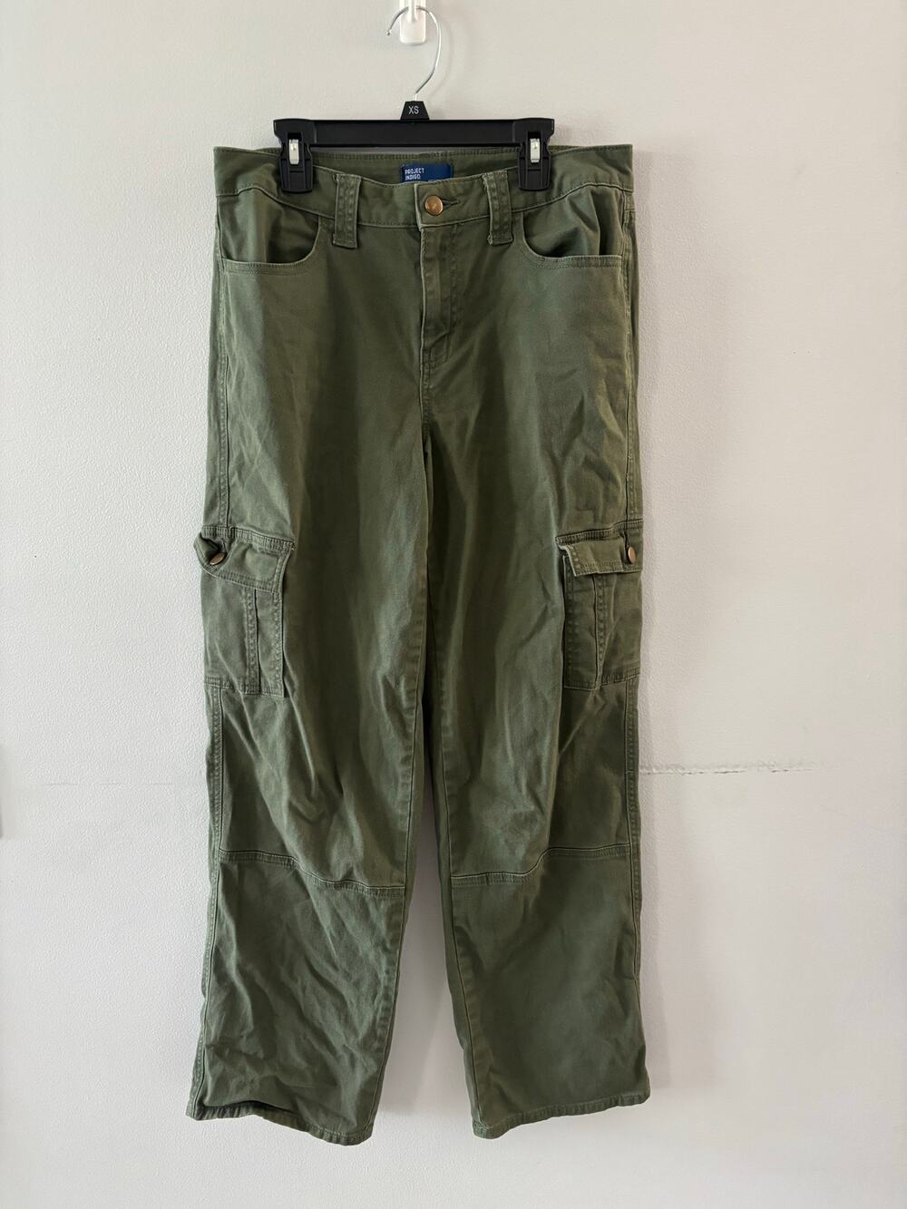 Project Indigo Womens Cargo Pants Size 9 Green Utility Streetwear Denim